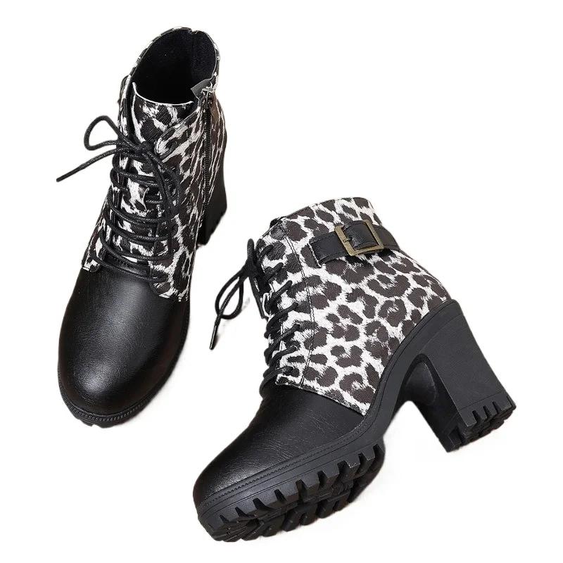 Brand Ladies Shoes Ankle Women's Boots Fashion Side Zipper Office and Career Sexy Pointed Toe Square Heel Shoes for Women