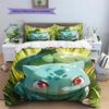 Biancheria da letto con motivo Bulbasaur Decorazione per la casa Regalo di compleanno (1 * copripiumino + 2 * federa, senza nucleo)