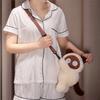 Kawaii Siamese Cat Shoulder Bag Soft Plush Backpack Creative Animal Lamb Crossbody Bag  Boys