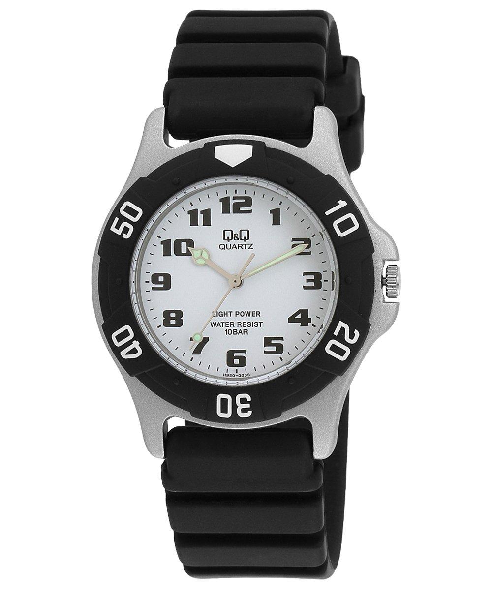 

Citizen SOLARMATE H950J003 Analog Solar 10 ATM Water White Urethane Black Q&Q Men s (Solar Mate) Watch, Resistant, Dial, Strap,