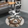 1pc Winter Bear Cute Office Round Area Rug, Indoor Mat Suitable ForOffice, Under Office Chairs Bedroom Living Room Home Decor, Room Deco, D002