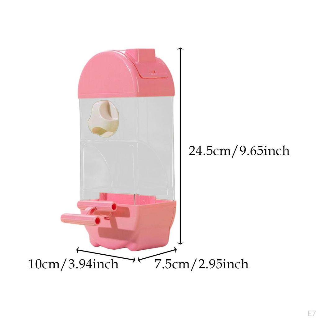 Automatic Bird Feeder Food Container Anti Splashing Hanging Feeding Station Parrot Dispenser