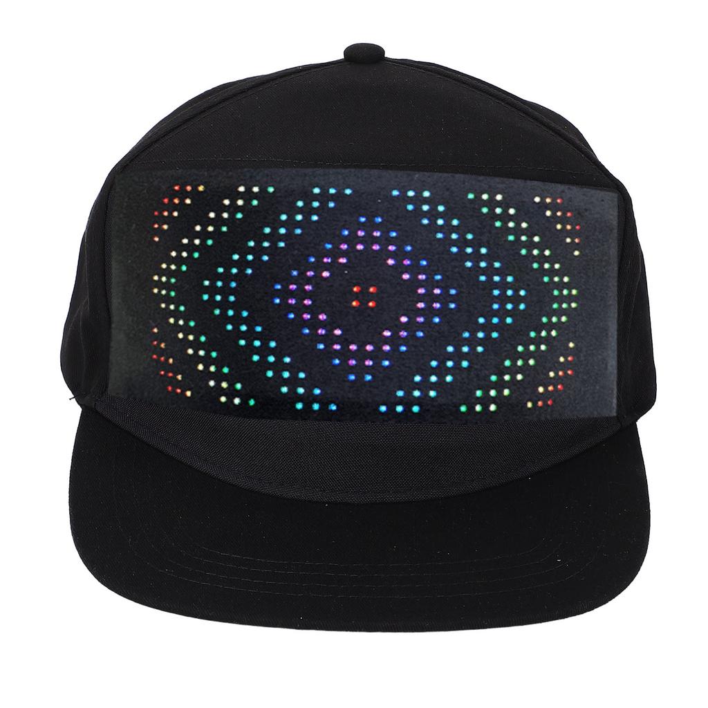 Programmable Cap 16x32 Dots Color LED Display Screen BT Mobile APP Control Editable Cotton Smart Hat Adjustable Size