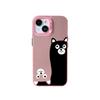 Cartoon Funny Cat and Dog Graffiti Apple 17pm Mobile Phone Case iPhone16Pro Anti-drop IMD Colored Silver 15 Couple Models
