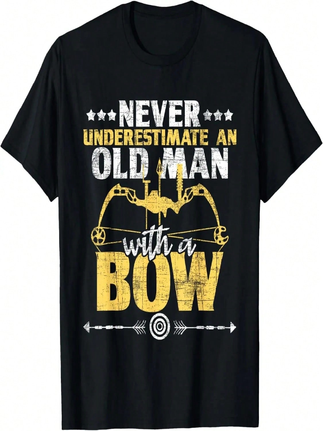 Never Underestimate An Old Man With A Bow - Archery Archer T-Shirt S разноцветный