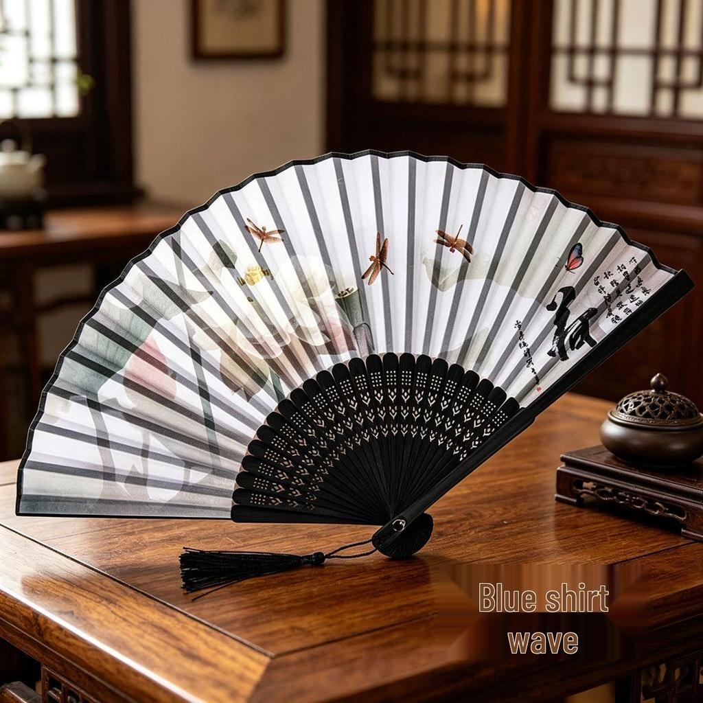 Er Qing Ancient Chinese Hanfu Dance Fan: Portable Silk Fan for Women