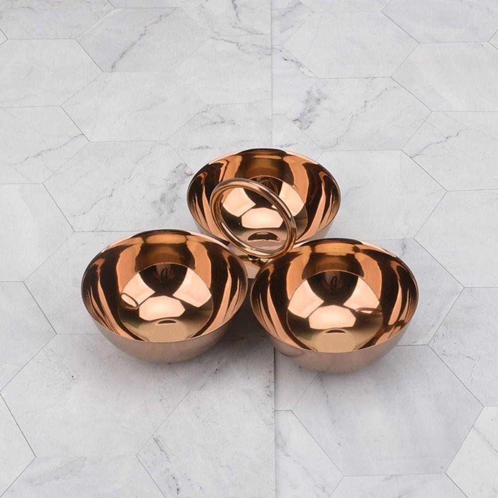 304 Stainless Steel Fruit Plate Circle Ring Handle Appetizer Platter Snack Bowl  Home Kitchen