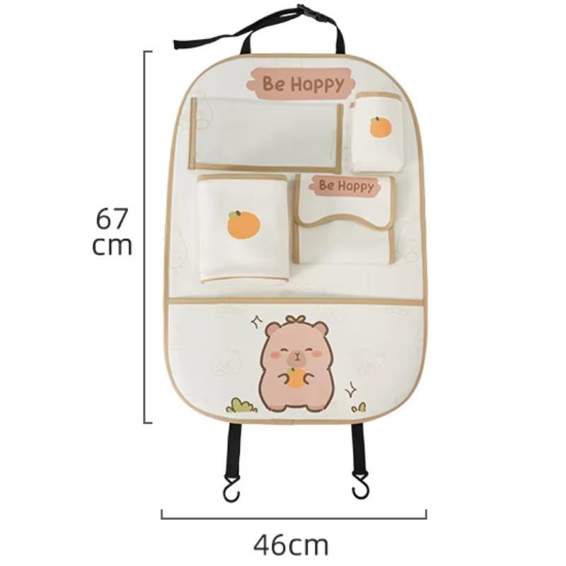 Car anti-kick mat Rear seat anti-dirt mat Cute car rear seat child anti-wear protective mat Car storage bag