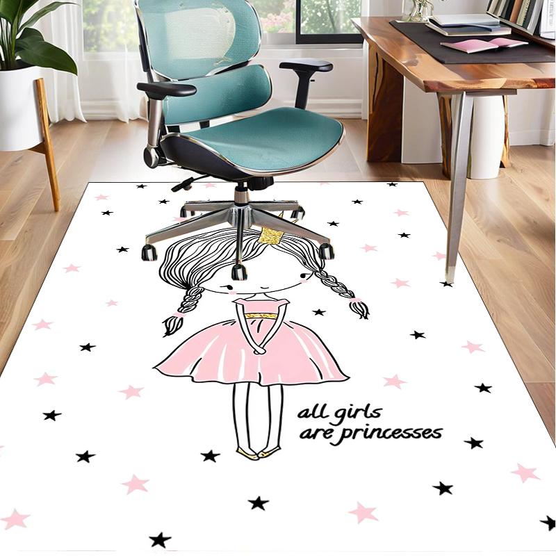 Dancing Ballerina In Pink Office Rug Chair Mat, Entryway Carpet, Suitable for Front Door, Bedroom, Living Room, Desk, Holiday Gift