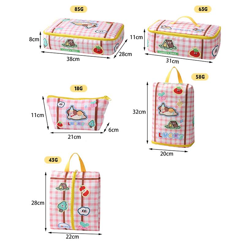 Cute Travel Storage Bag Large Capacity Waterproof Cartoon Portable Clothes Underwear Shoes Luggage Storage Bag With Zipper