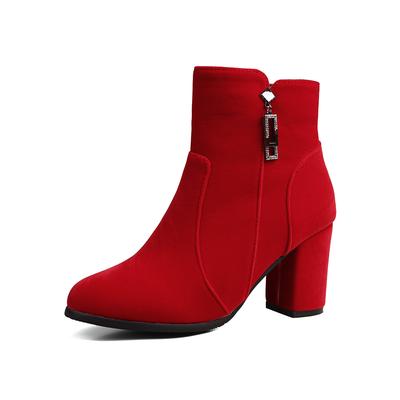 Red Black Women Ankle Boots High Heel Small Big Size 33 52