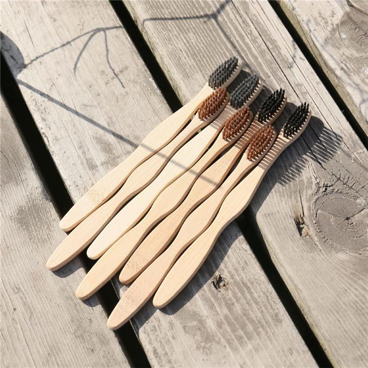 Plant Based Renewable Zero Waste Organic Bamboo Charcoal Biodegradable Soft Bristle Toothbrush with Logo