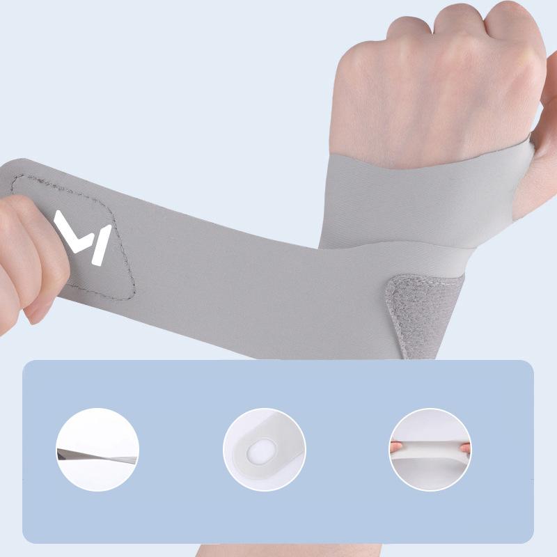 

1Pc Lycra Sport Wrist Guard With Fastener Tape Adjustable Wrist Sprain Tendonitis Wristband Thin Wrist Support Brace серый