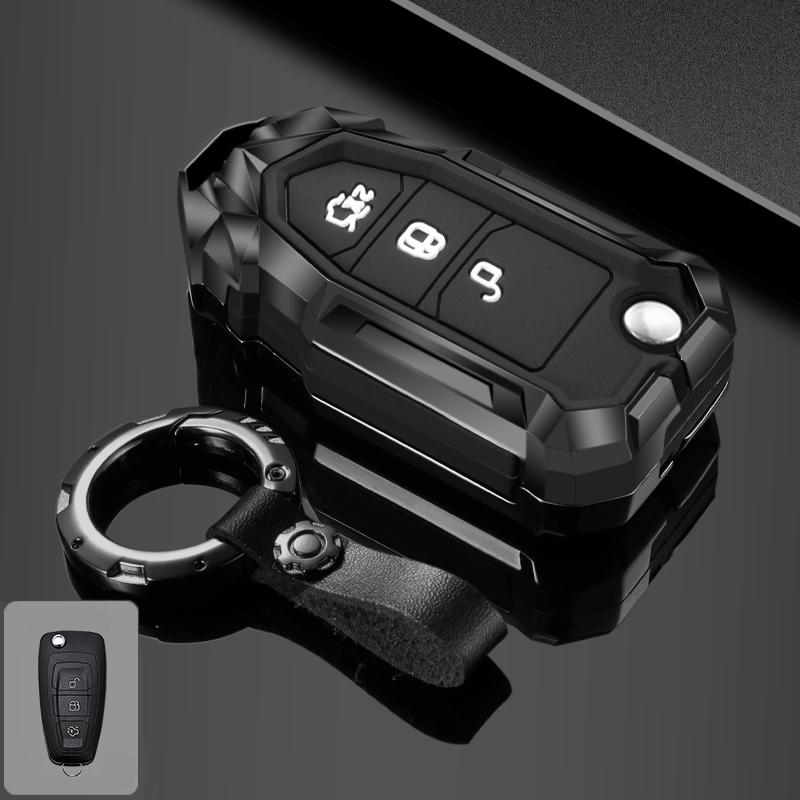 Zinc Alloy Car Key Case For Ford Kuga Focus Mk3 Mk4 Mondeo Fiesta Titanium Ecosport Transit Mk8 Key Cover Remote Accessories