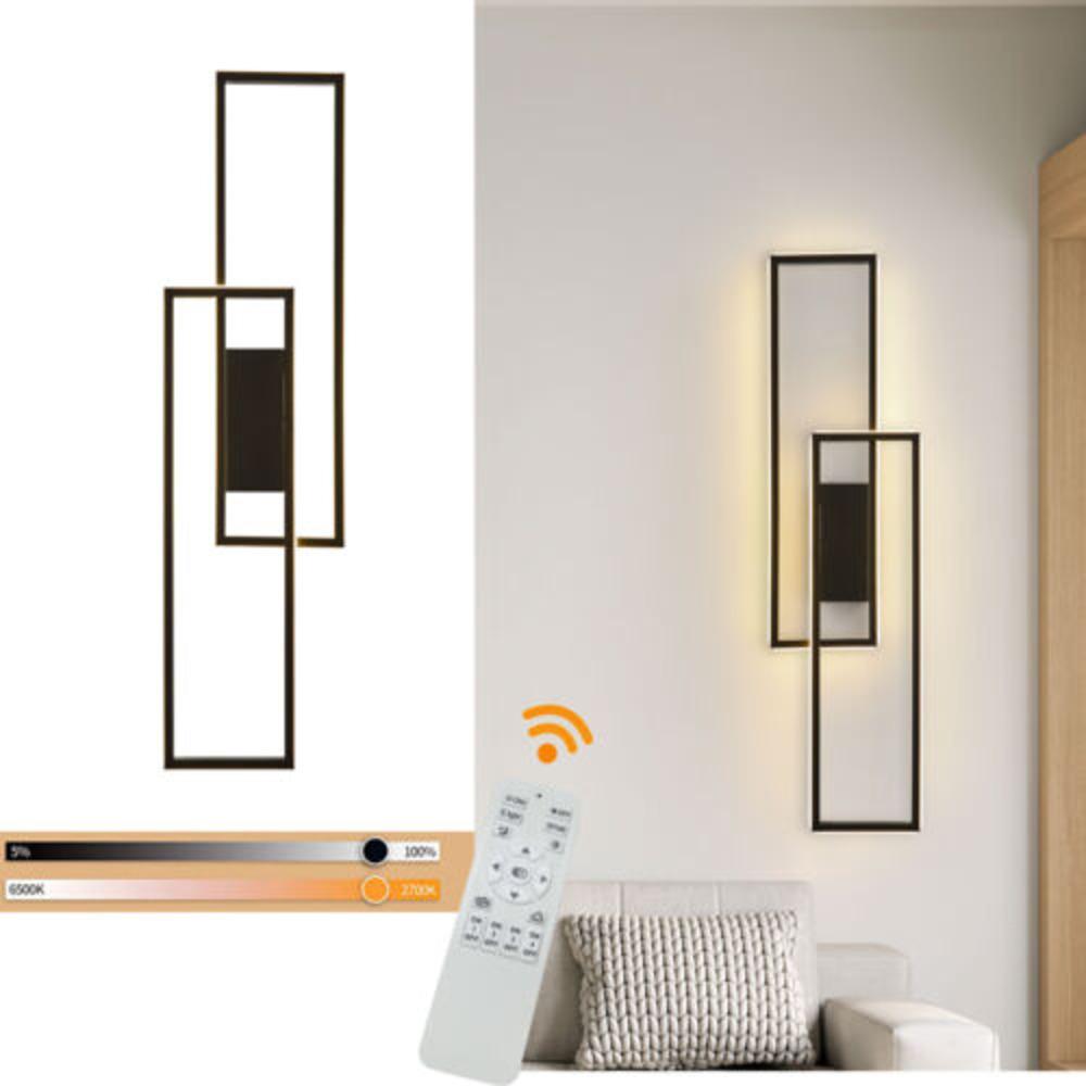 Bymaocar 110-220V Modern LED Wall Lamp Fixture Sconce Bedroom Bedside Living Hallway Stair Light W/ Remote Control Fit 8m²-15m²