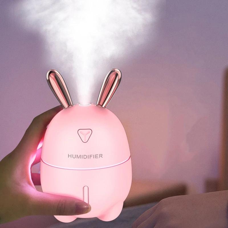 New 300ML Air Humidifier Cute Rabbit Ultra-Silent USB Aroma Essential Oil Diffuser Office Car Humidificador Air Purifier Mist Maker