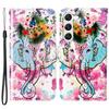 For Samsung Galaxy S24 Cover Pattern Printing Leather Wallet Flip Stand Phone Case