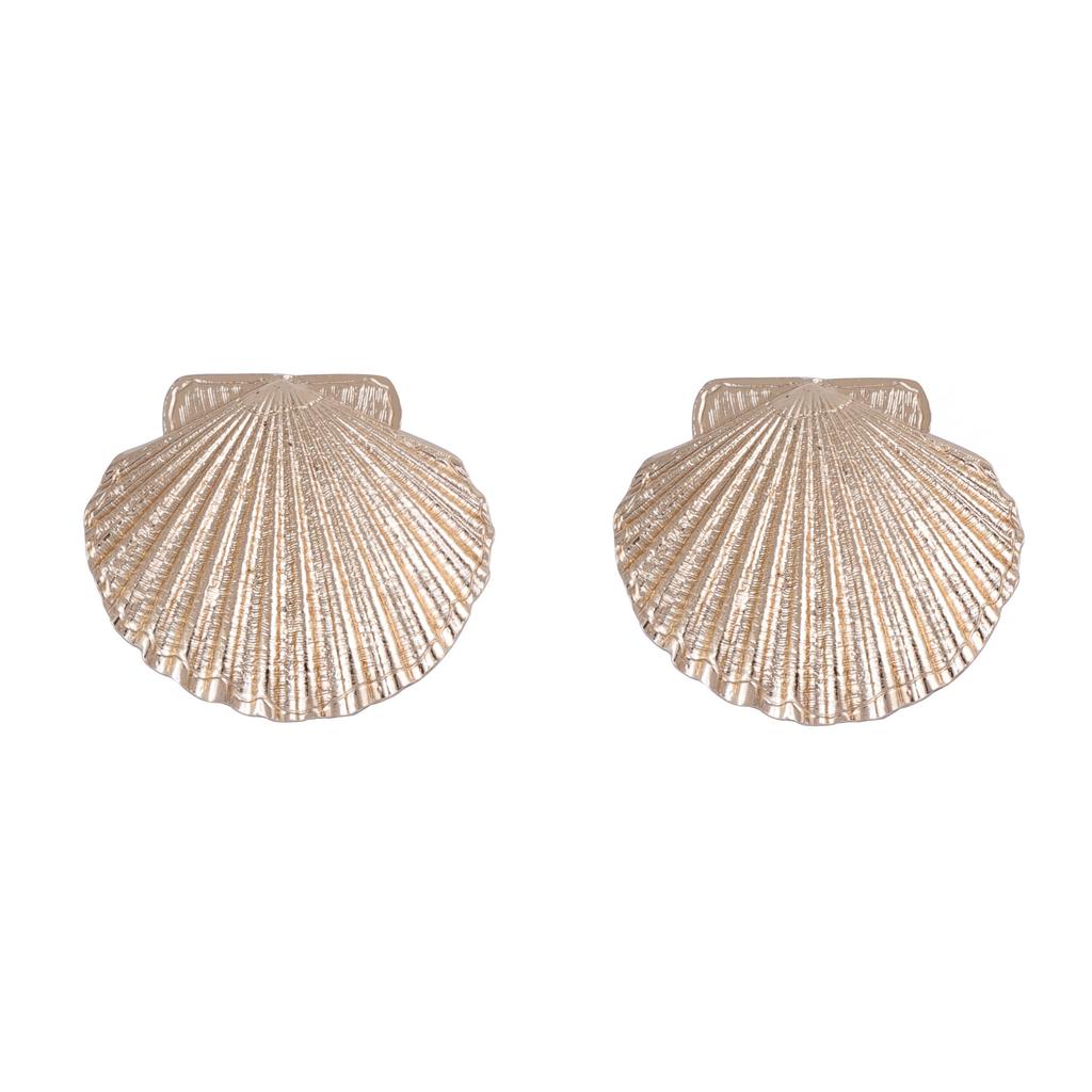Digadagu Simple Scallop Shell Stud Earrings Metal Marine Animal Earrings New Women's Daily Jewelry Accessories