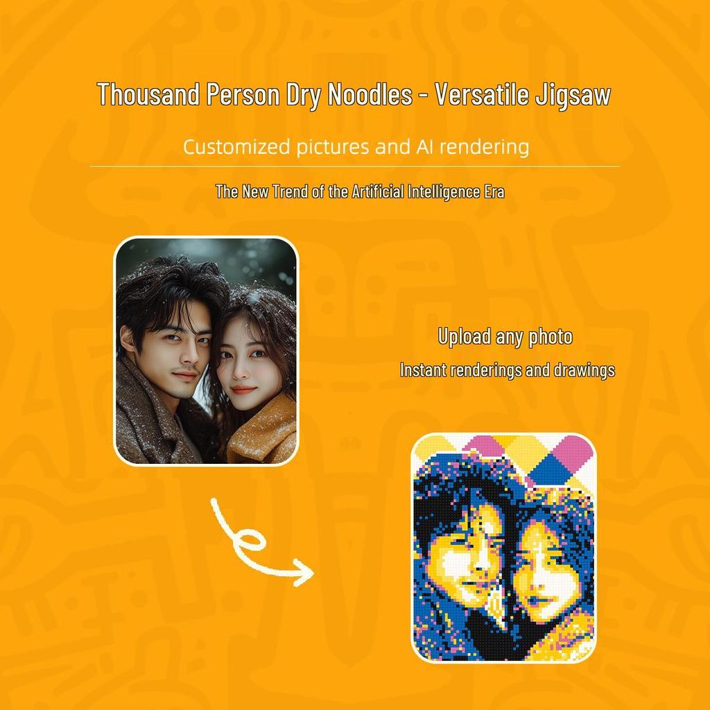 Creative Pixel Art DIY LEGO-Compatible Mosaic Photo Frame Gift for Friends - MOC Portrait Building Blocks