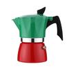 Latest Style Premium Aluminum Double Colors Italian Stove Top Coffee Maker Espresso Moka Pot with Transparent Lid