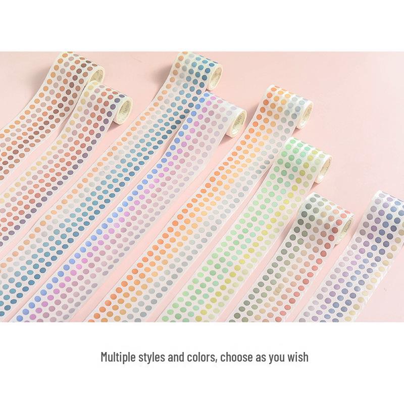 Morandi Color Polka Dot Washi Tape and Planner Stickers Set