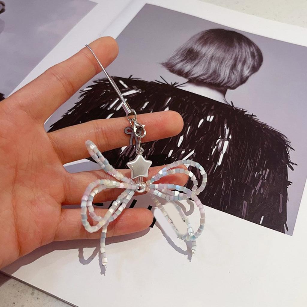 Stylish Bowknot Phone Lanyard Wrist Strap Star Butterfly Bow Phone Charm Antilost Cellphone Strap Hanging Rope Keychain