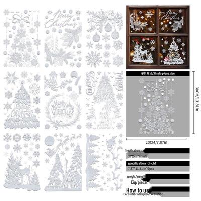 Christmas Window Decal Sticker Set