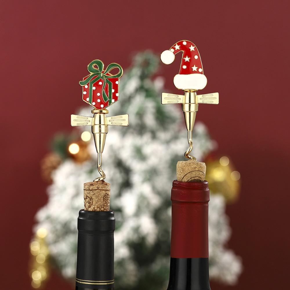 Christmas Alloy Wine Bottle Opener Bear Puppy Shape Red Pourer Xmas Kitchen Red Wine Openers Party Table Decoration Tools