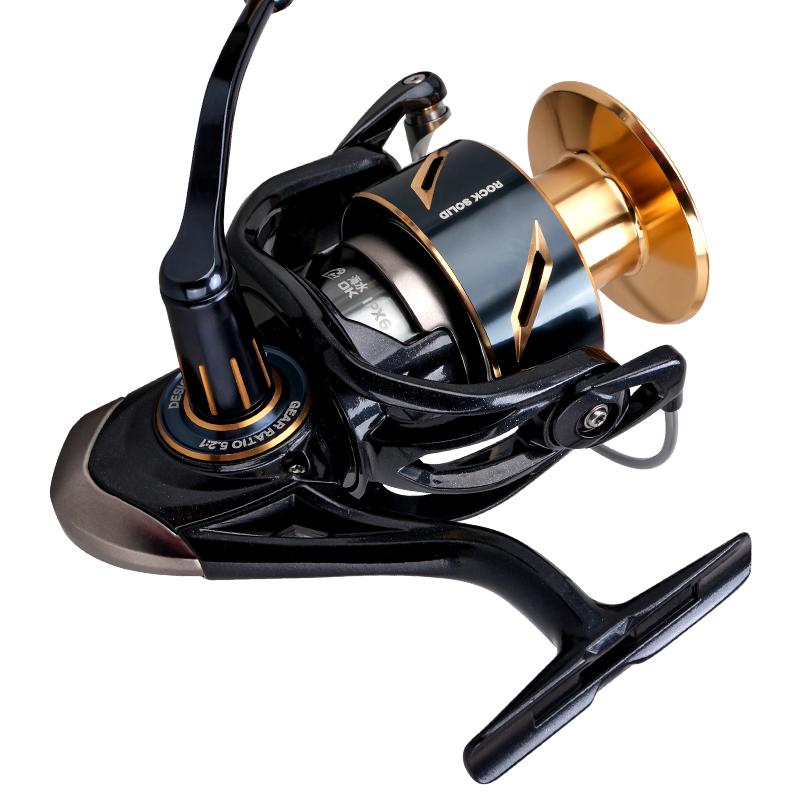Full Metal Spinning Fishing Reel 8000 Dual Guide System 5.2:1 Saltwater Resistant Aluminum Alloy Reel for Deep Sea Fishing