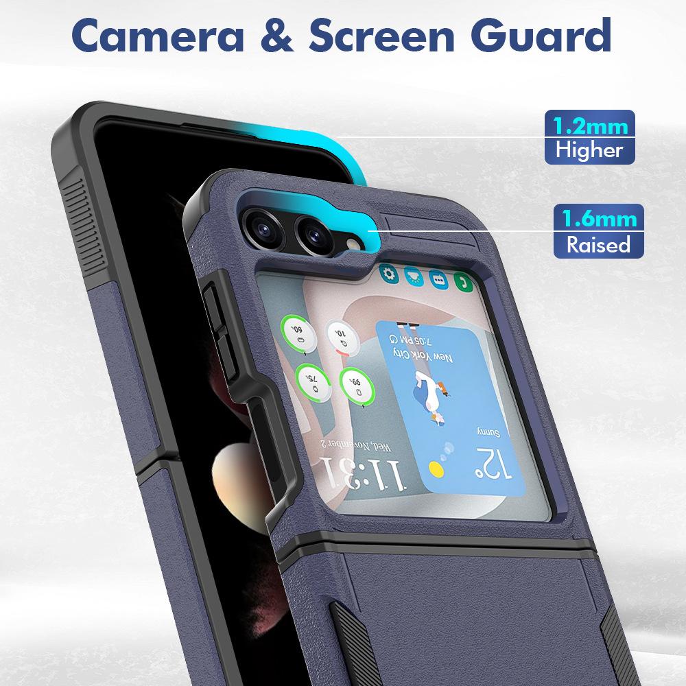 Applicable To Samsung ZFlip7 Folding Screen Mobile Phone Case Set Sail 2-in-1 Matte Anti-drop PC + TPU Protective Case Foreign Trade