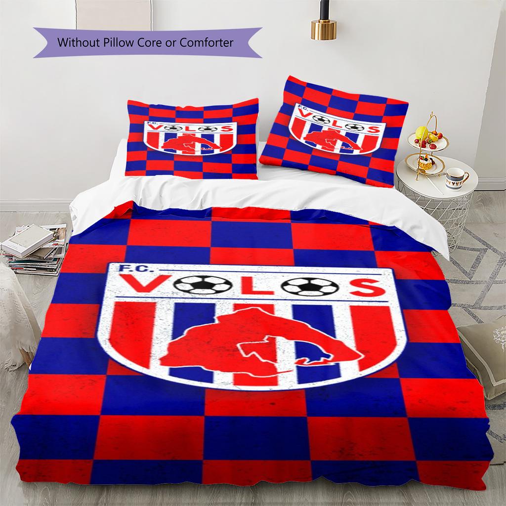Volos NFC Pattern Bedding Set Quilt Cover Pillowcase Home Decor Gift (1 * duvet cover + 2 * pillowcase, without core)