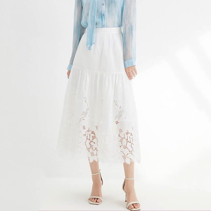 JESSIE French Hollow Out A-line Skirt XL