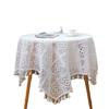 Elegant White Crochet Lace Tablecloth for Dining, Round, or Coffee Tables