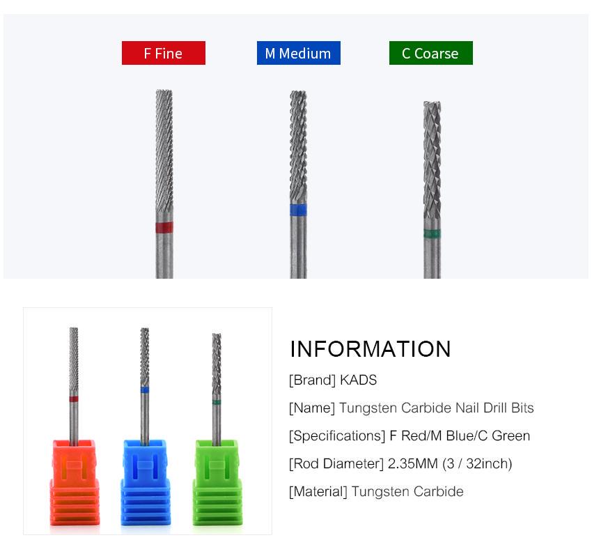 kads Alloy Nail Drill Bit Nail Milling Cutter Drill Manicure Nails Professional Drill Electric for Pedicure Tools