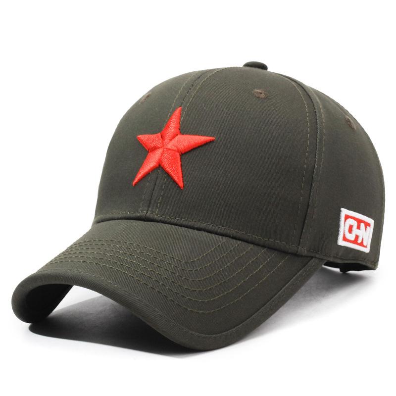 

Кепка весна-осень мужская солнцезащитная бейсболка с вышитой средней пентаграммой армия зеленый