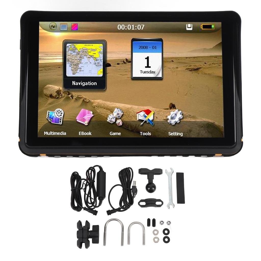 Navegador GPS para Motocicleta Planejamento de Rota 256MB 16G Tela Touch de 7 Polegadas Resistente à Água Dispositivo de Navegação GPS para Carro