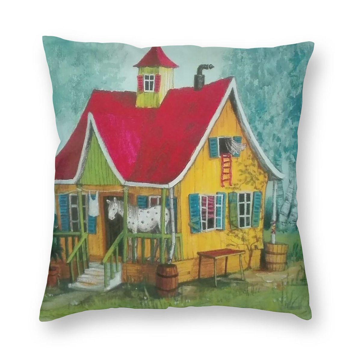 Pippi Langstrumpf Square Pillowcase Polyester Linen Velvet Printed Zip Decor Throw Pillow Case Home Cushion Cover x 30x30cm