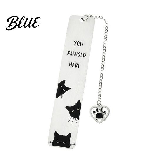 Creative Cat Bookmark Cute Bookmark Funny Metal Page Marker with Stainless Steel Quotes