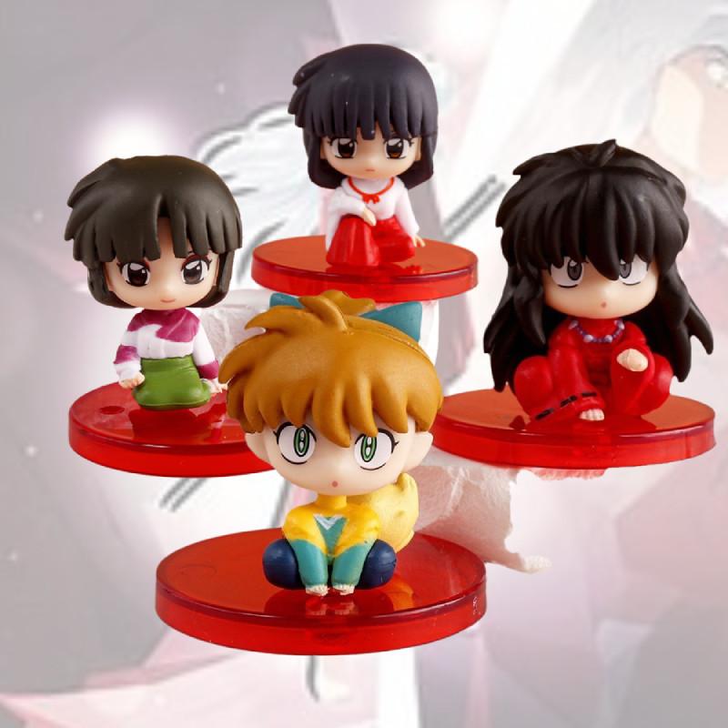 Mini Q Version Inuyasha Collectible Figures Set Kagome Sesshomaru Kikyo Miroku