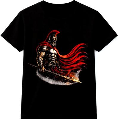 T-shirt Guerrier Spartiate Casque de Gladiateur Soldat Romain Grec Graphique Tee Vintage