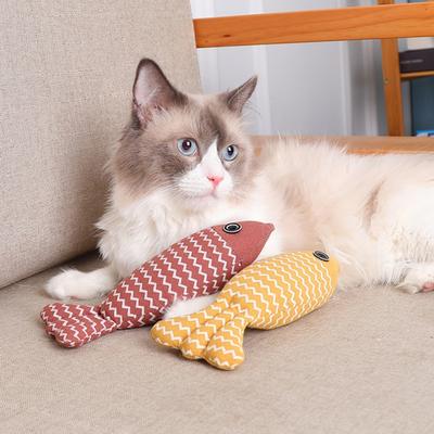Squeaky Cat Toy Catnip Toys Funny Interactive Plush Cat Toy Simulation Fish Cat Mint Fidget Toys For Kitten Cat Supplies