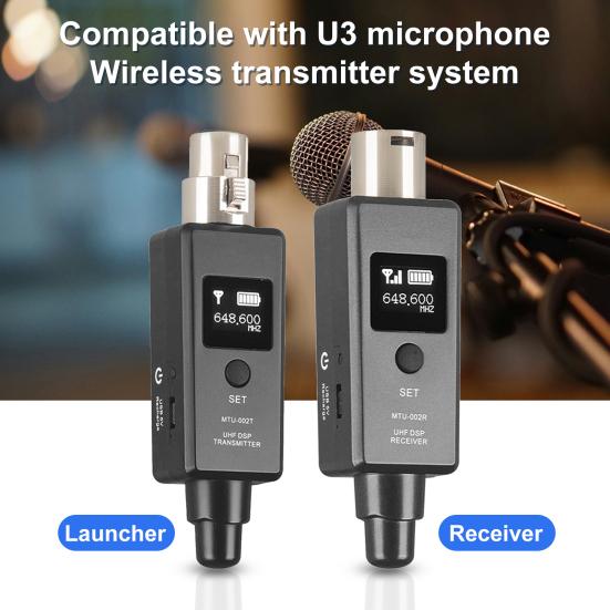 Wireless Microphone Adapter USB Charging U3 Wireless Mic System Transmitter Receiver
