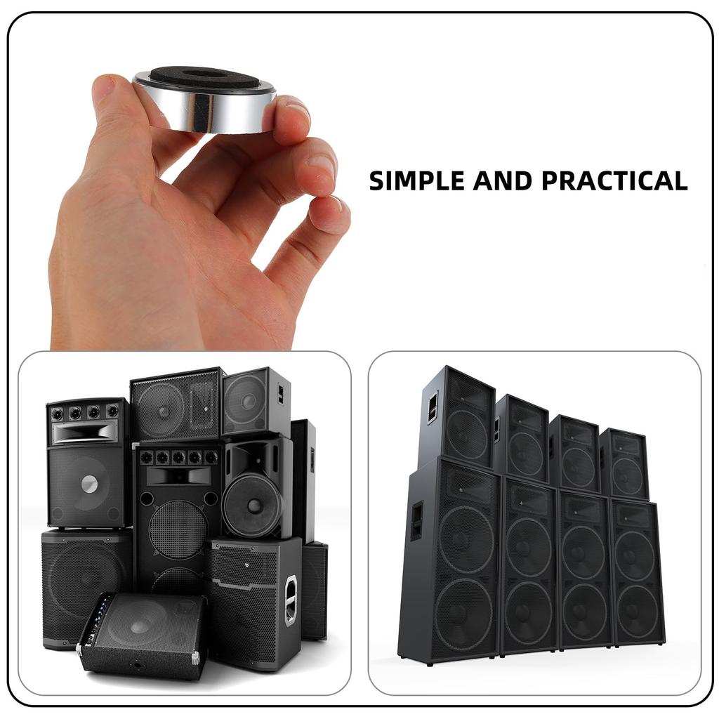 Ciieeo Amplifier Foot Speaker Vibration Damping Vibration Silver for Audio Equipment and Computer Chassis Pads, 12-Piece Set, Insulators, Stands,