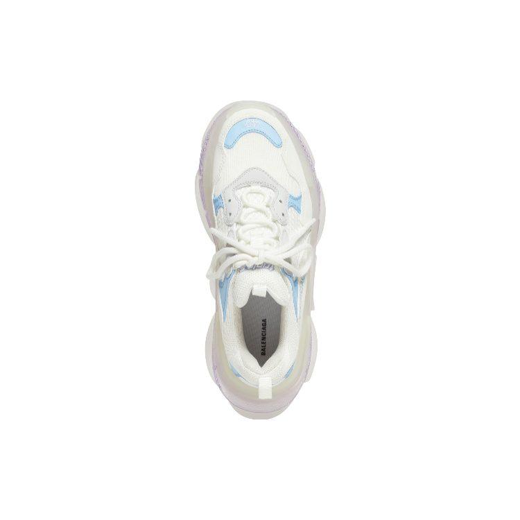 Balenciaga Triple S Clear Sole Leather Free Light Blue Grey Light Purple White Women's 544351W2GA39944