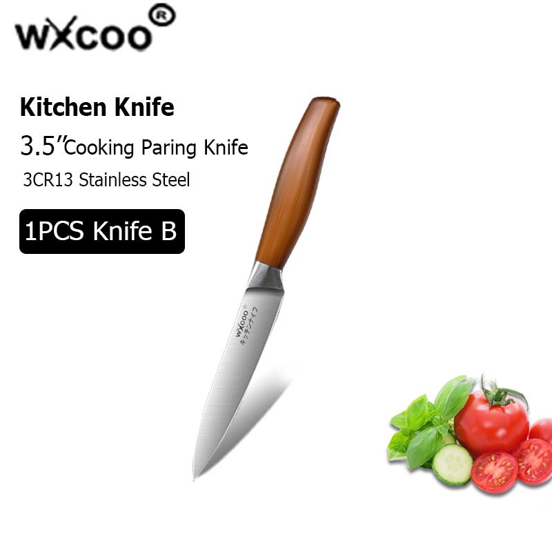 WXCOO Japanese Fruit Knife Stainless Steel Knife with Box Hand Forged Chef Knife Fruit Slicing Knife Wood Handle Kitchen Knives