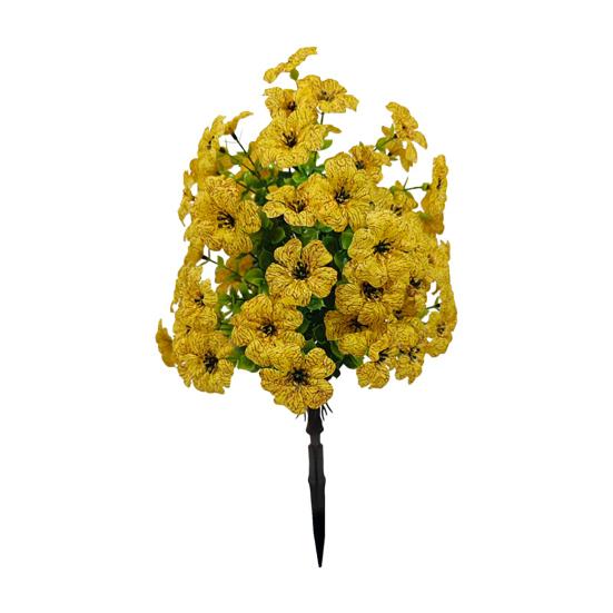 Artificial Flower Stake for Outdoor UV Resistant Fake Floral Shrubs with Ground Spike Realistic Faux Bushes Plant for Garden Yard Porch Patio Decor