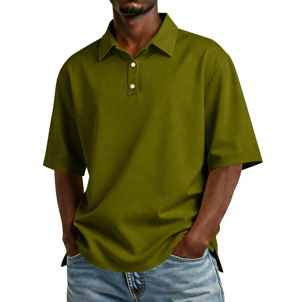 Men's Casual Collared Button-Down Lightweight Breathable Short-Sleeve Shirt