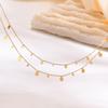 Boho Stainless Steel Chain Necklaces for Women ,Geometric Multi Pendants Gold Plated Multilayer Jewelry