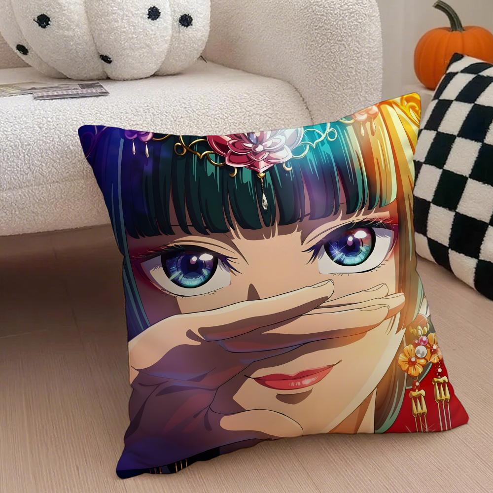 Classic Japanese Anime TThe Apothecary Diaries Cushion Cover Throw Pillow Cover Hidden Button Durable Polyester Chair Cushion