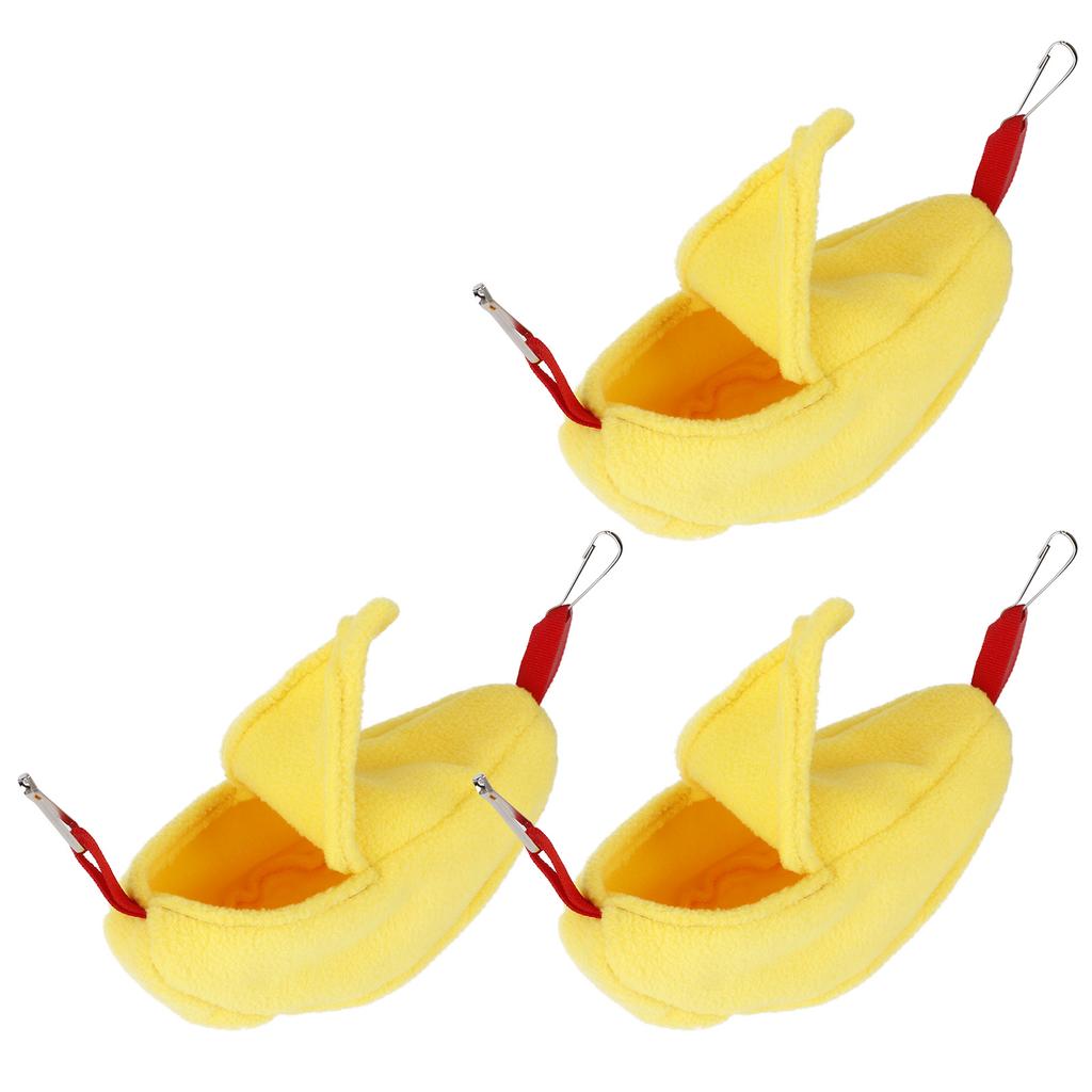 3 Sets Hamster Hammock Nests Banana Shape Hanging Winter Warm House Small Animal Supplies